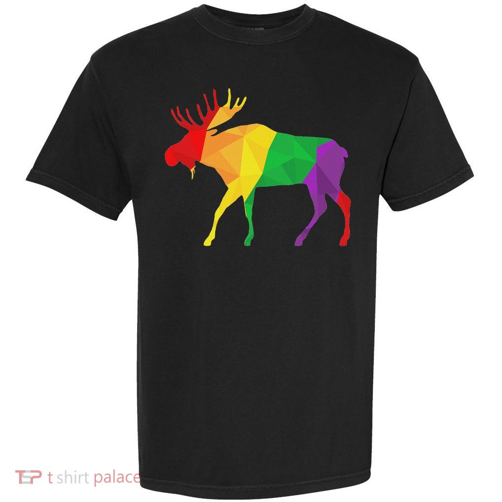 Colorful Moose Deer Elk Hunting Season Deer Hunter Gifts Men Garment-Dyed Heavyweight T-Shirt