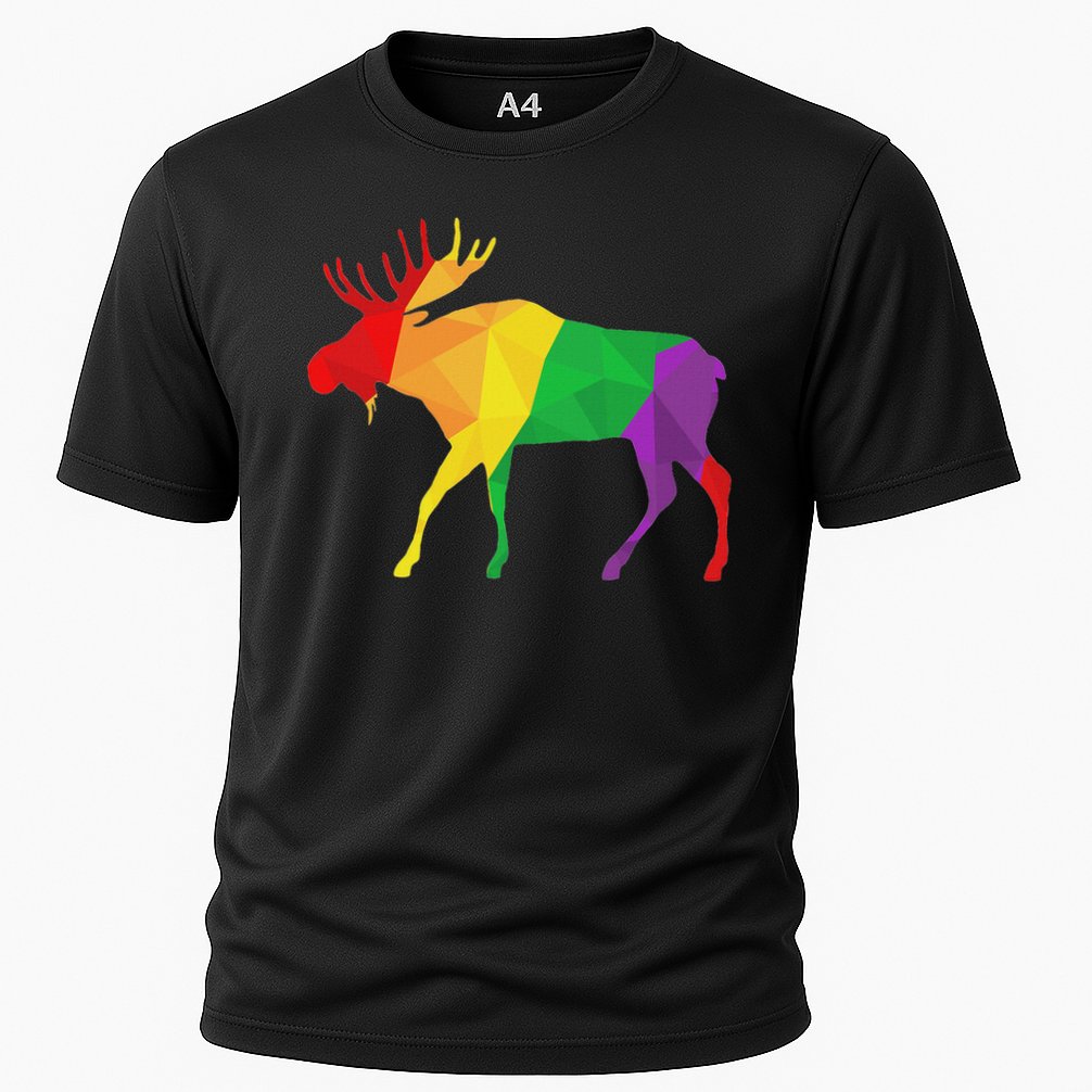 Colorful Moose Deer Elk Hunting Season Deer Hunter Gifts Men Cooling Performance Crew T-Shirt