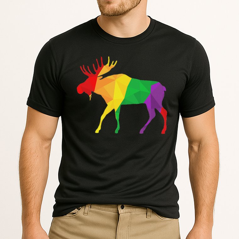 Colorful Moose Deer Elk Hunting Season Deer Hunter Gifts Men Cooling Performance Crew T-Shirt