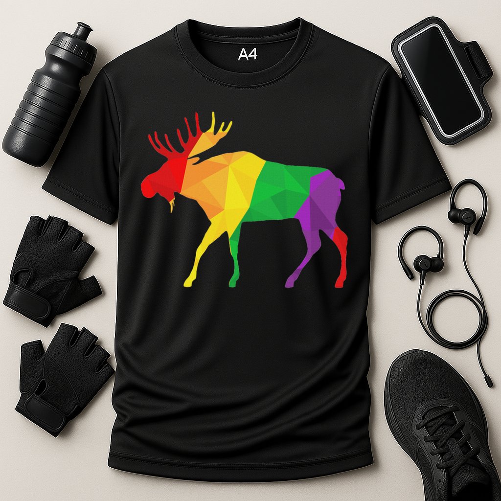 Colorful Moose Deer Elk Hunting Season Deer Hunter Gifts Men Cooling Performance Crew T-Shirt