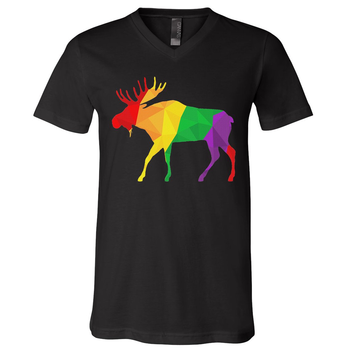 Colorful Moose Deer Elk Hunting Season Deer Hunter Gifts Men V-Neck T-Shirt