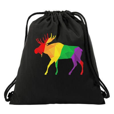 Colorful Moose Deer Elk Hunting Season Deer Hunter Gifts Men Drawstring Bag