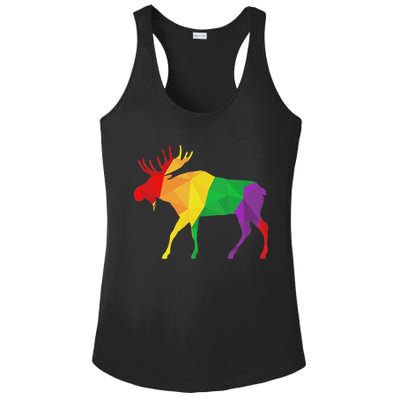 Colorful Moose Deer Elk Hunting Season Deer Hunter Gifts Men Ladies PosiCharge Competitor Racerback Tank