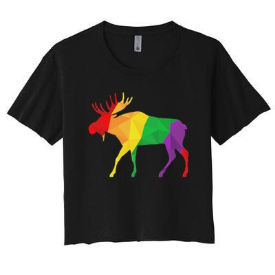 Colorful Moose Deer Elk Hunting Season Deer Hunter Gifts Men Crop Top