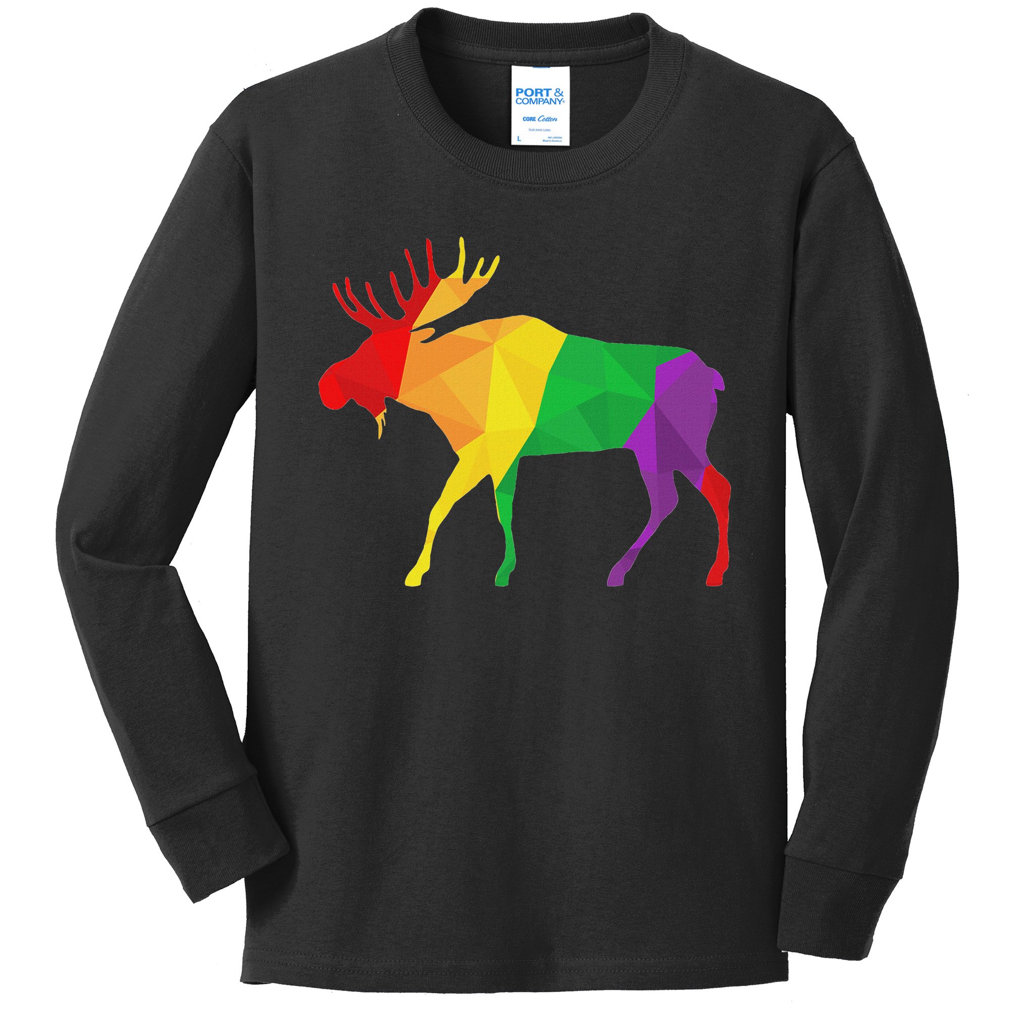 Colorful Moose Deer Elk Hunting Season Deer Hunter Gifts Men Kids Long Sleeve Shirt