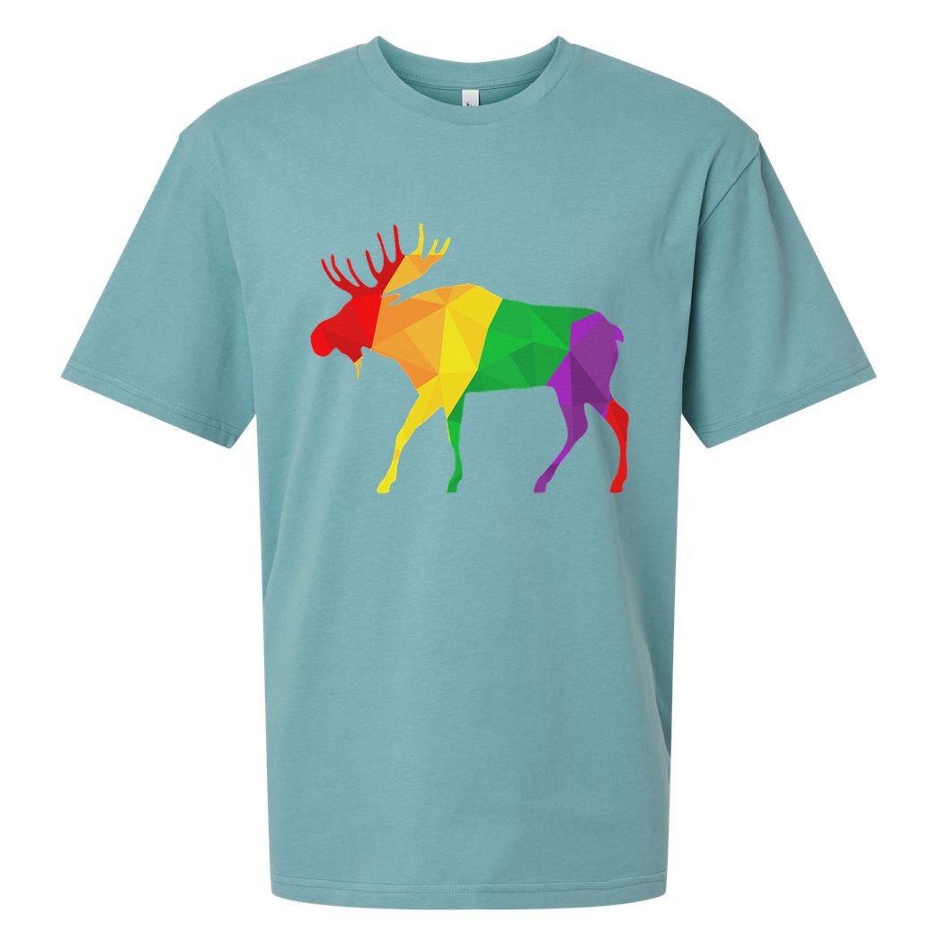 Colorful Moose Deer Elk Hunting Season Deer Hunter Gifts Men Sueded Cloud Jersey T-Shirt