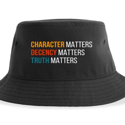 Character Matters Decency Matters Truth Matters America Sustainable Bucket Hat