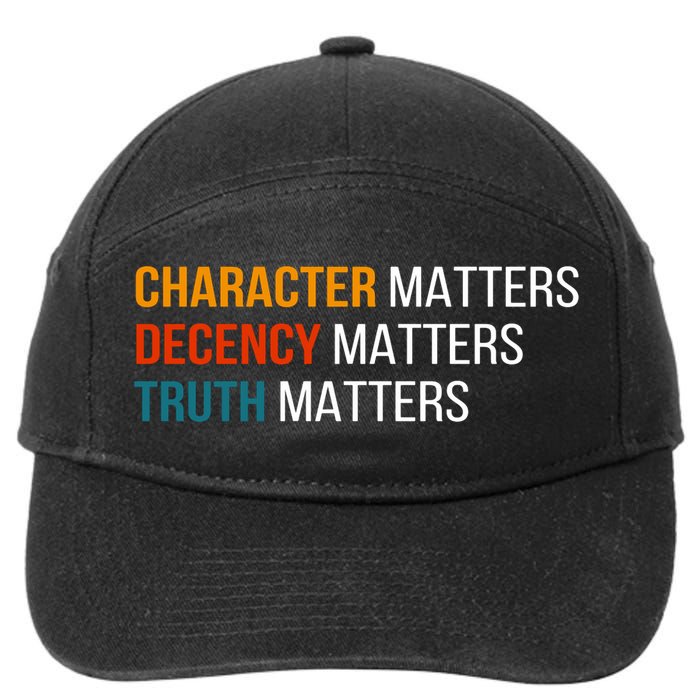 Character Matters Decency Matters Truth Matters America 7-Panel Snapback Hat