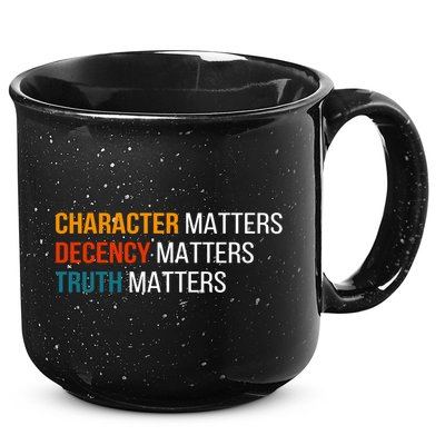 Character Matters Decency Matters Truth Matters America 15oz Campfire Ceramic Mug