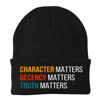 Character Matters Decency Matters Truth Matters America Beanie