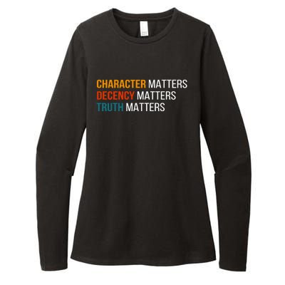 Character Matters Decency Matters Truth Matters America Womens CVC Long Sleeve Shirt