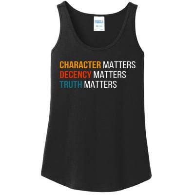 Character Matters Decency Matters Truth Matters America Ladies Essential Tank