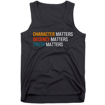 Character Matters Decency Matters Truth Matters America Tank Top