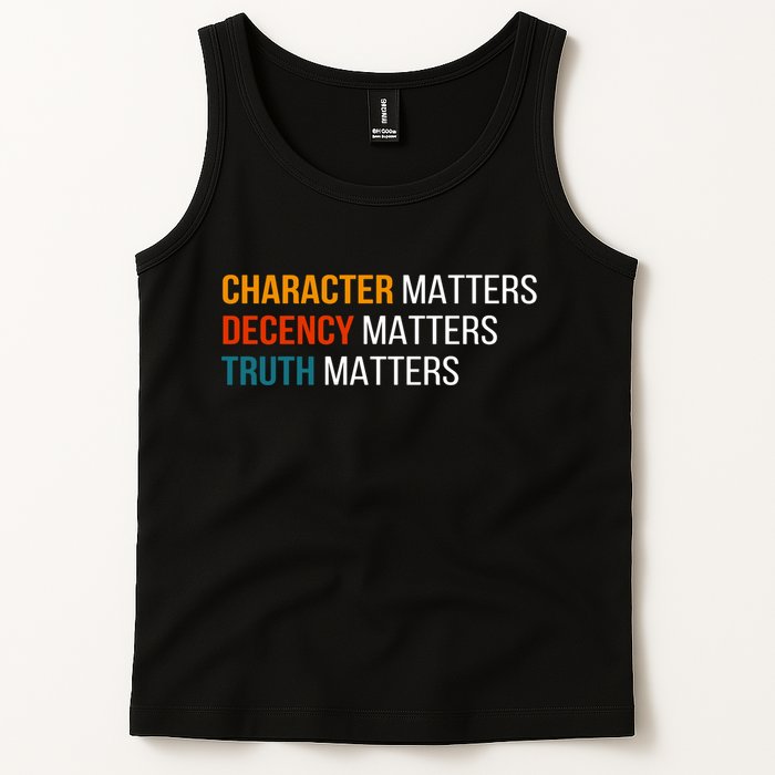 Character Matters Decency Matters Truth Matters America Tank Top