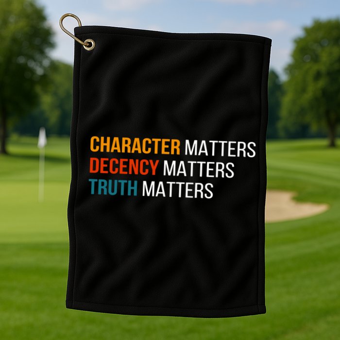 Character Matters Decency Matters Truth Matters America Golf Towel