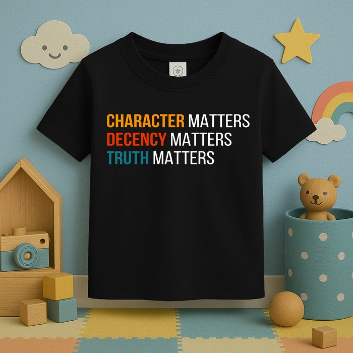 Character Matters Decency Matters Truth Matters America Toddler T-Shirt