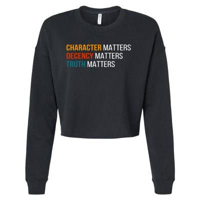 Character Matters Decency Matters Truth Matters America Cropped Pullover Crew