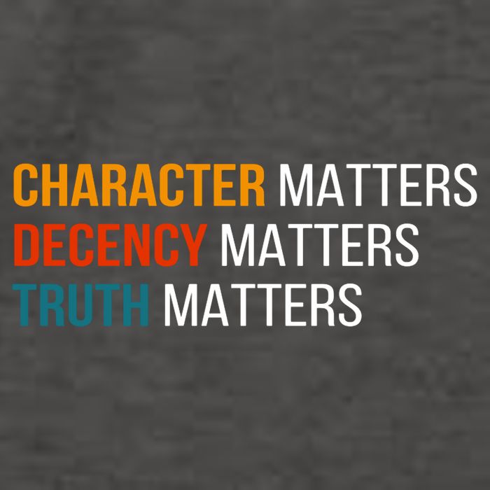 Character Matters Decency Matters Truth Matters America Vector Backpack