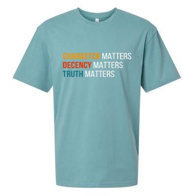 Character Matters Decency Matters Truth Matters America Sueded Cloud Jersey T-Shirt