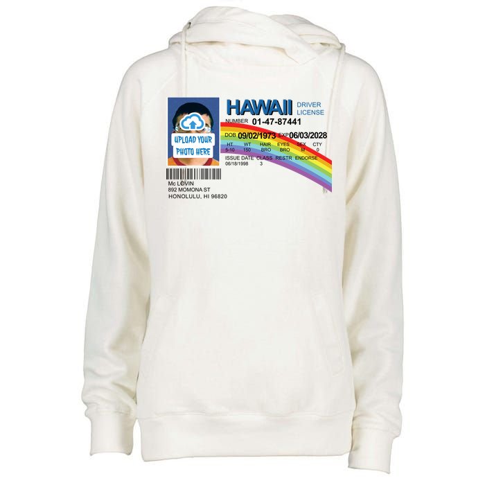 Custom Mclovin Driver License Upload Photo Womens Funnel Neck Pullover Hood
