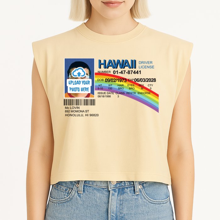 Custom Mclovin Driver License Upload Photo Garment-Dyed Women's Muscle Tee