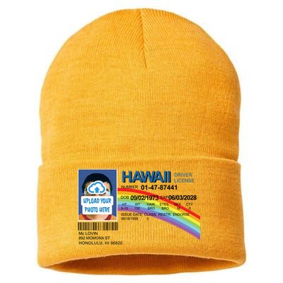Custom Mclovin Driver License Upload Photo Sustainable Knit Beanie