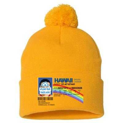 Custom Mclovin Driver License Upload Photo Pom Pom 12in Knit Beanie
