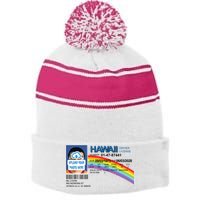 Custom Mclovin Driver License Upload Photo Stripe Pom Pom Beanie