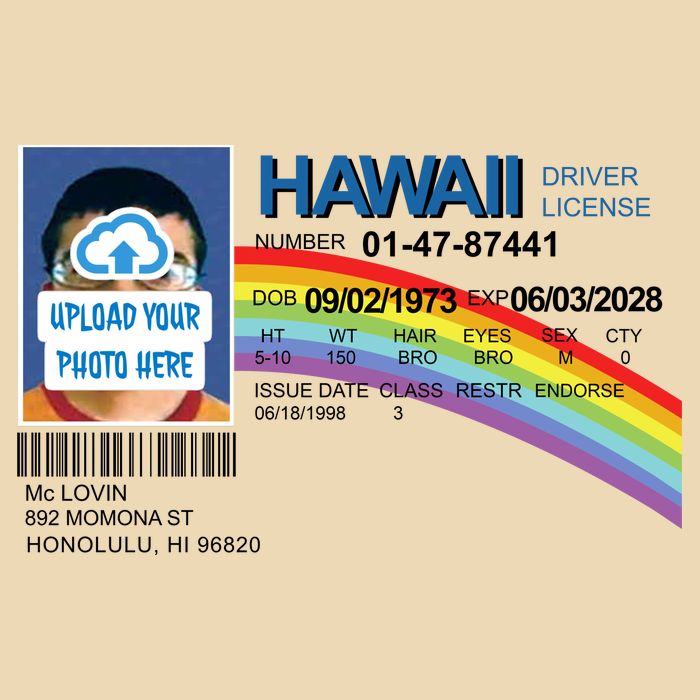 Custom Mclovin Driver License Upload Photo Bag