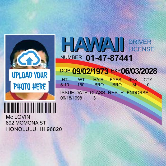 Custom Mclovin Driver License Upload Photo Legacy Tie Dye Trucker Hat
