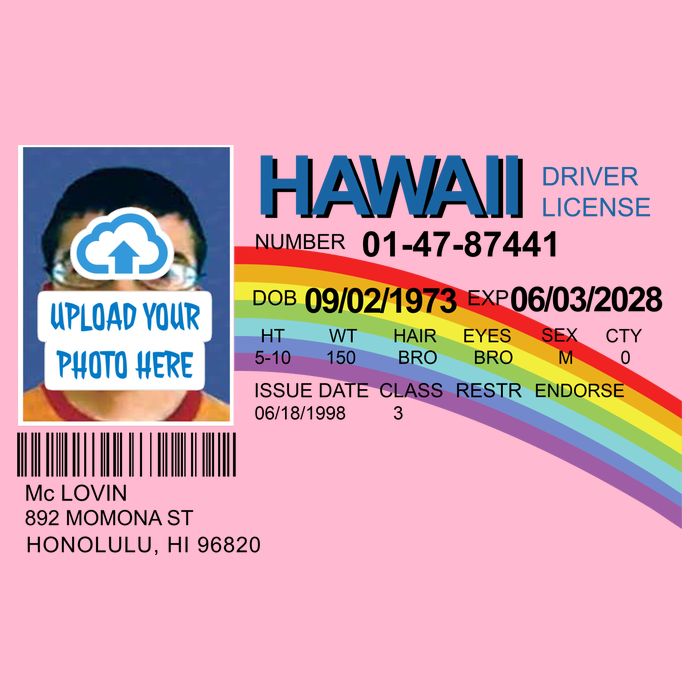Custom Mclovin Driver License Upload Photo Women's Strappy Tank
