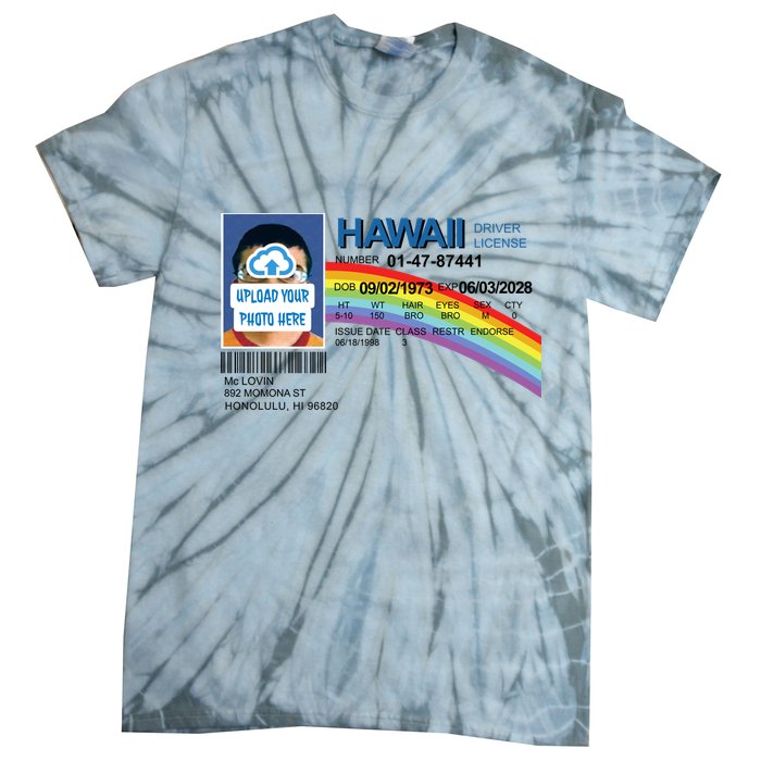 Custom Mclovin Driver License Upload Photo Tie-Dye T-Shirt