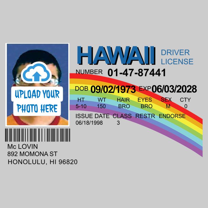 Custom Mclovin Driver License Upload Photo Tie-Dye T-Shirt