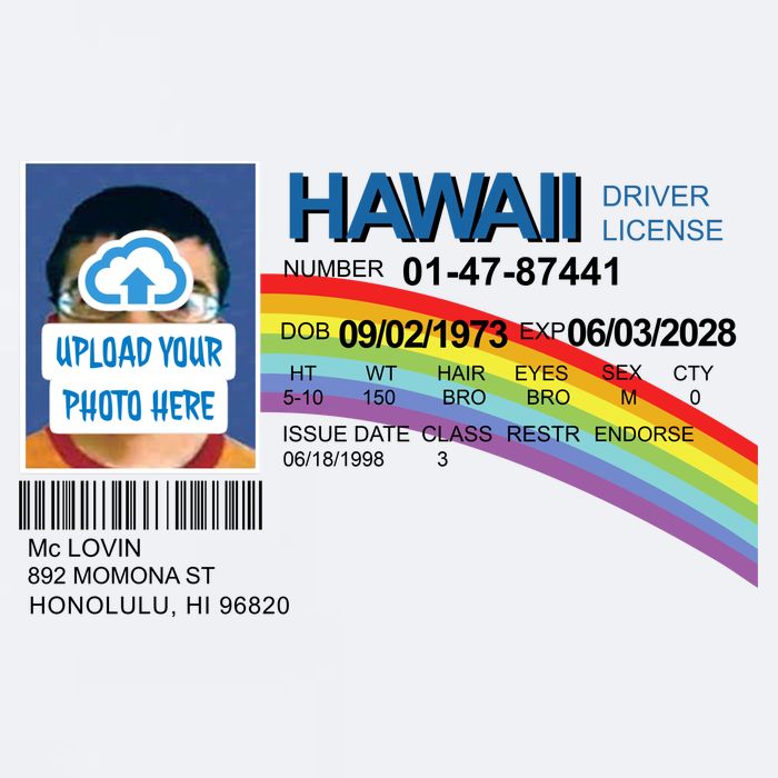 Custom Mclovin Driver License Upload Photo Sueded Cloud Jersey T-Shirt