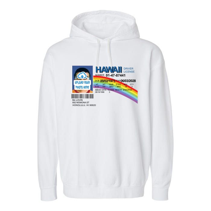 Custom Mclovin Driver License Upload Photo Garment-Dyed Fleece Hoodie