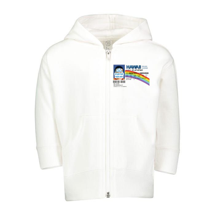 Custom Mclovin Driver License Upload Photo Toddler Zip Fleece Hoodie