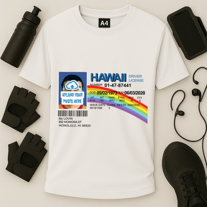 Custom Mclovin Driver License Upload Photo Cooling Performance Crew T-Shirt