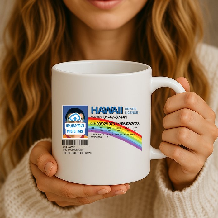 Custom Mclovin Driver License Upload Photo Mug