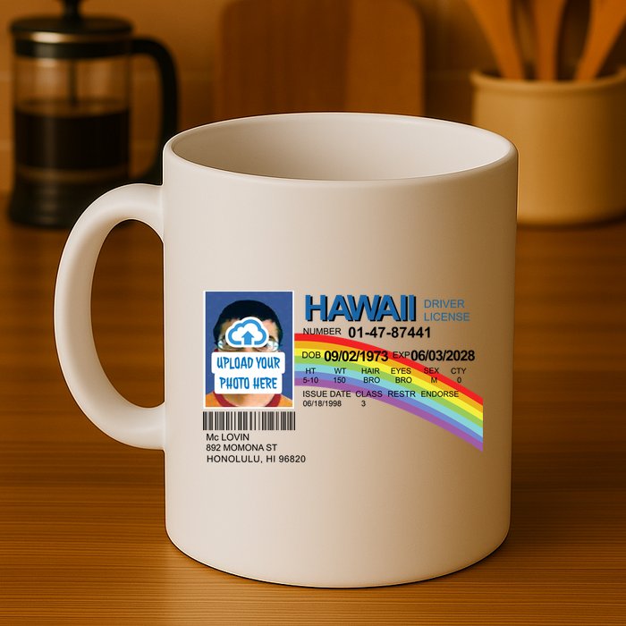 Custom Mclovin Driver License Upload Photo Mug