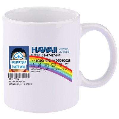 Custom Mclovin Driver License Upload Photo 11oz C Handle Ceramic Mug