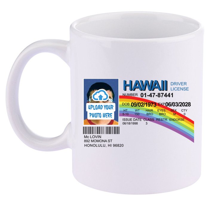 Custom Mclovin Driver License Upload Photo 11oz C Handle Ceramic Mug