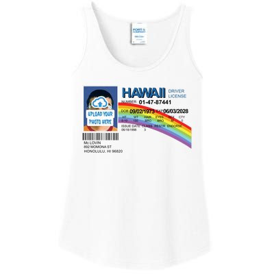 Custom Mclovin Driver License Upload Photo Ladies Essential Tank