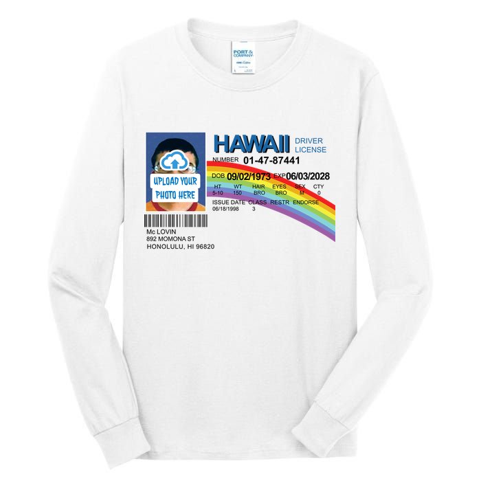 Custom Mclovin Driver License Upload Photo Tall Long Sleeve T-Shirt