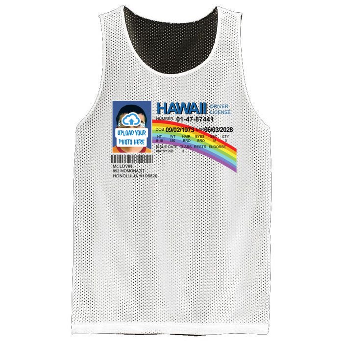 Custom Mclovin Driver License Upload Photo Mesh Reversible Basketball Jersey Tank