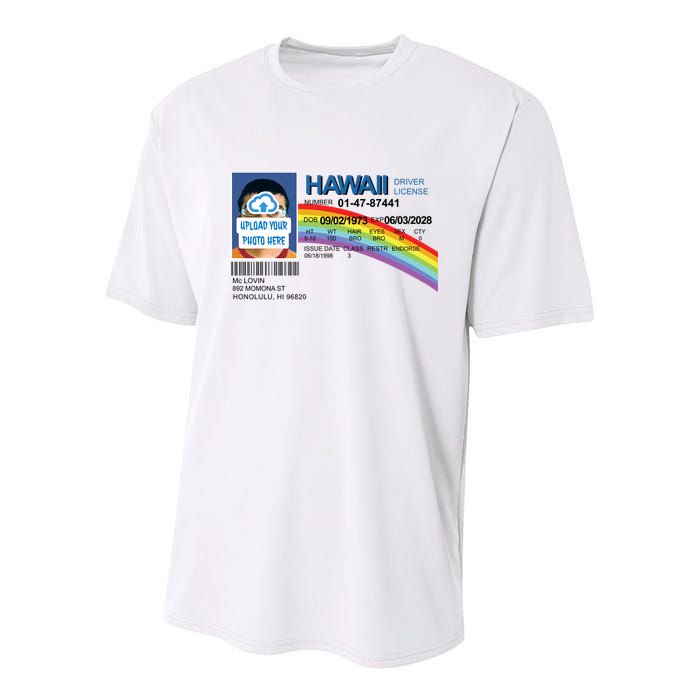 Custom Mclovin Driver License Upload Photo Youth Performance Sprint T-Shirt