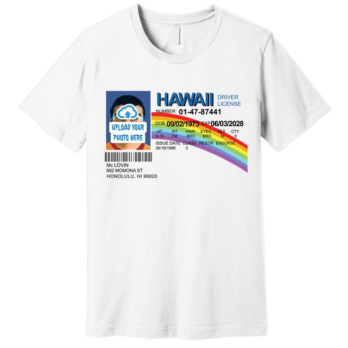 Custom Mclovin Driver License Upload Photo Premium T-Shirt