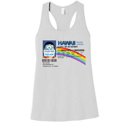 Custom Mclovin Driver License Upload Photo Women's Racerback Tank