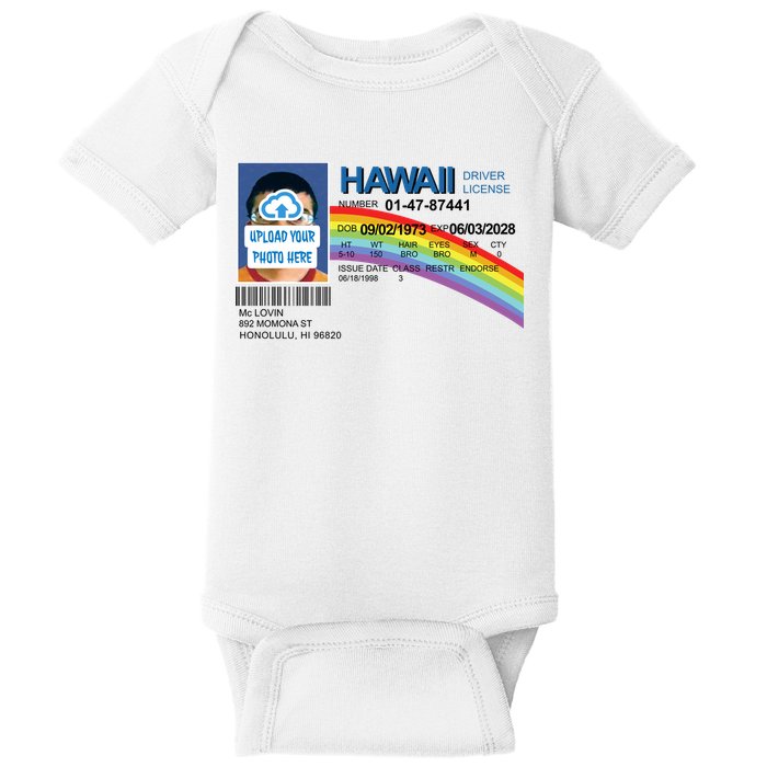 Custom Mclovin Driver License Upload Photo Baby Bodysuit