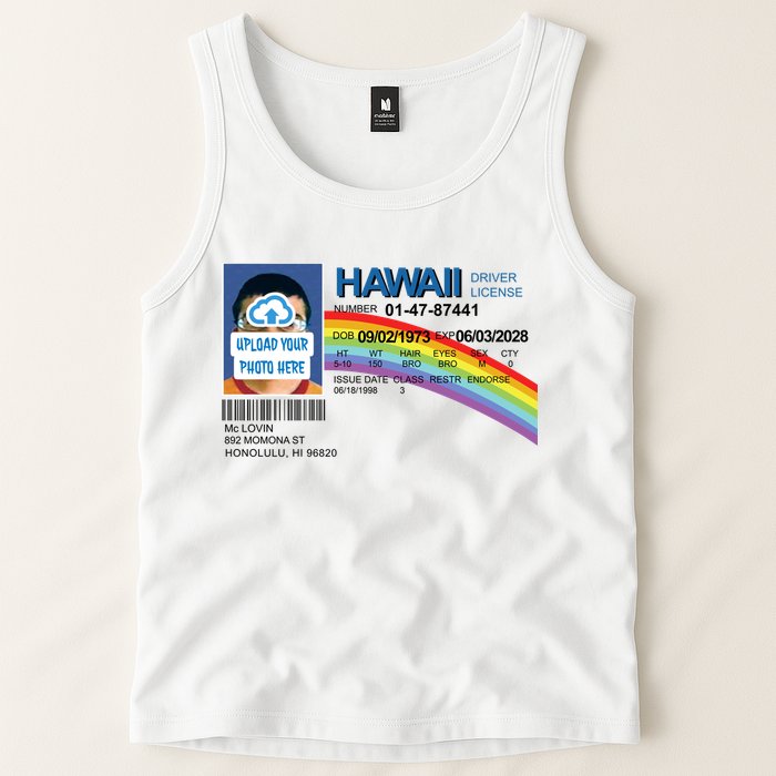 Custom Mclovin Driver License Upload Photo Tank Top
