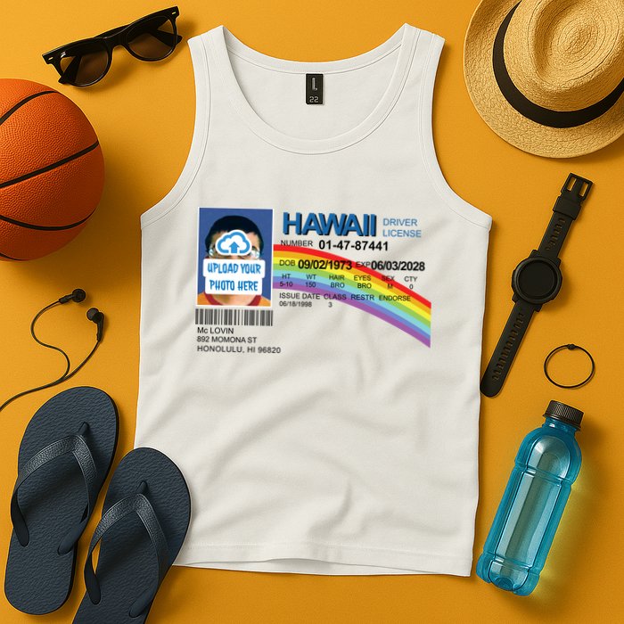 Custom Mclovin Driver License Upload Photo Tank Top